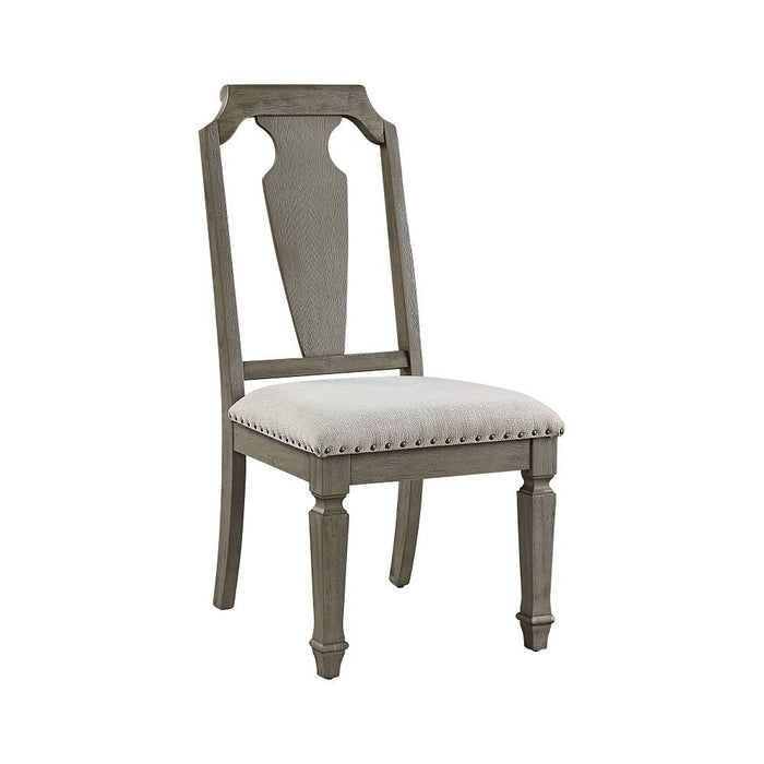 Zumala - Side Chair (Set of 2) - Beige Linen & Weathered Oak