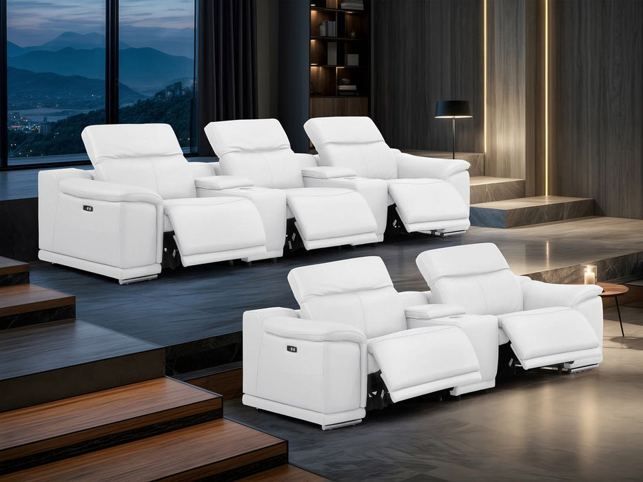 2679 - Power Reclining Sofa And Loveseat In Genuine Leather (5 Recliners With Power Headrests & 3 Consoles)