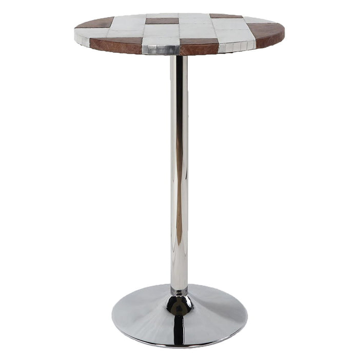 Brancaster - Bar Table - Retro Brown Top Grain Leather & Aluminum
