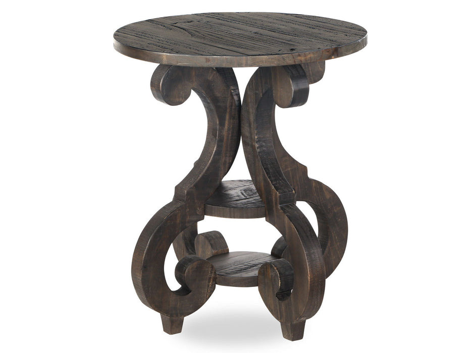 Bellamy - Round Accent End Table - Weathered Pine