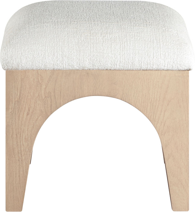 Lawson - Chenille Fabric Ottoman - Natural Base