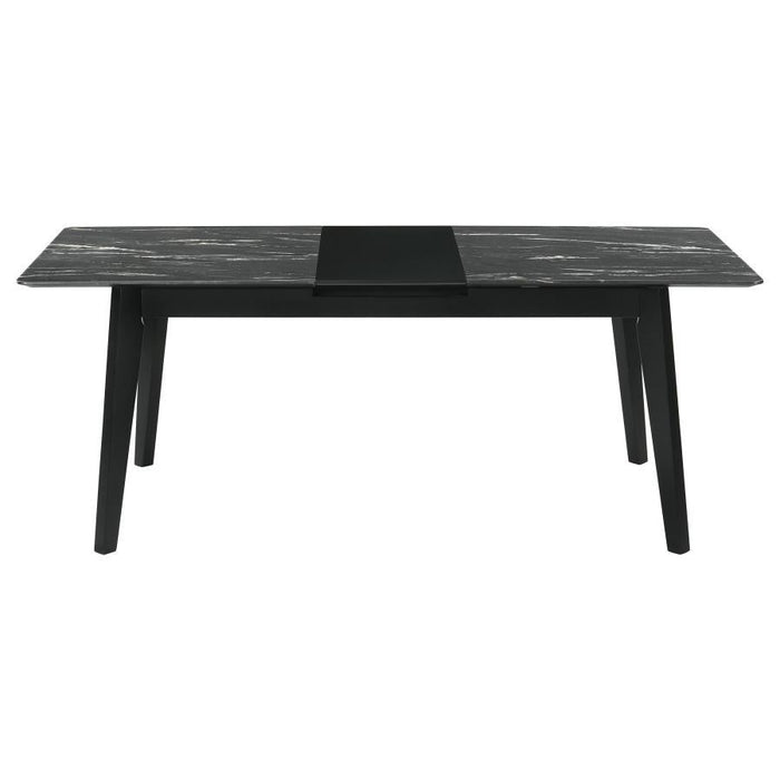 Crestmont - Extension Dining Table Faux Marble - Black