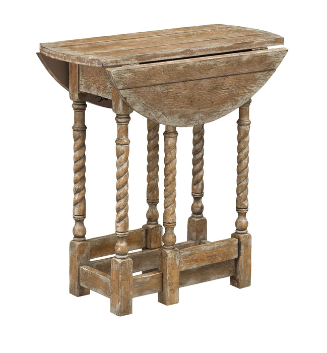 Quentin - Drop Leaf Accent Table - Josie Vintage Brown Rub