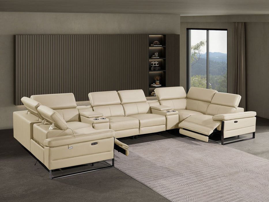 1246 - 8-Piece U-Shaped Modular Power Reclining Sectional With 2 Power Recliners And Power Headrests
