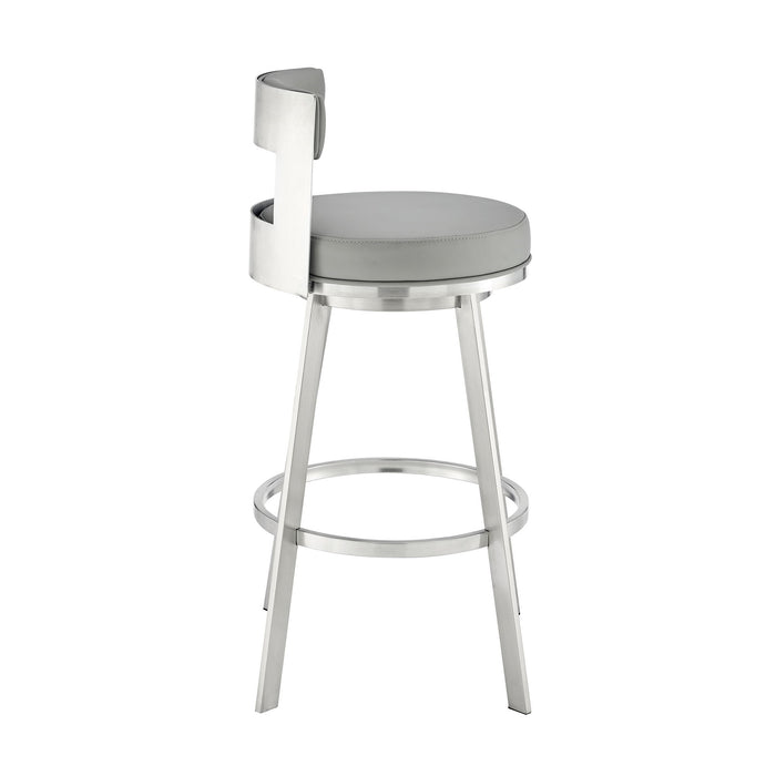 Flynn - Swivel Bar Stool -  Brushed Steel