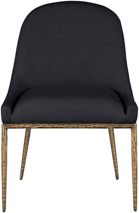 Ferro - Upholstered Dining Side Chair With Brushed Gold Legs