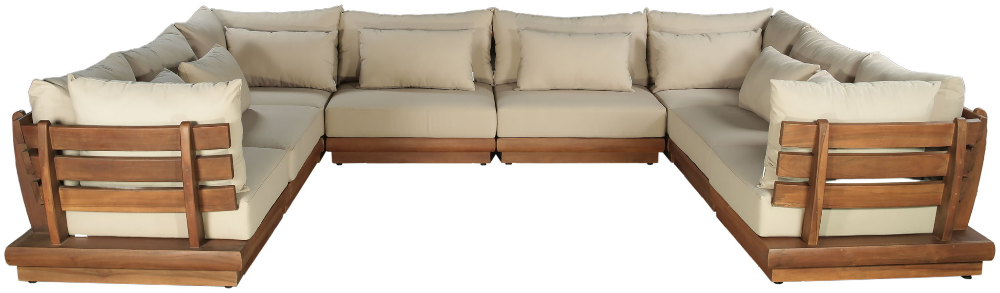 Mirella - 8 Piece Water Resistant Fabric Upholstered Outdoor Patio Modular Sectional