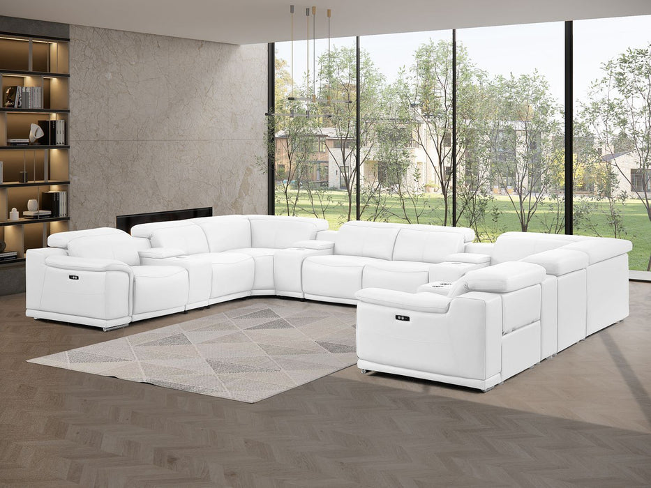 2679 - 12-Piece U-Shaped Power Reclining Sectional In Genuine Leather (4 Recliners)