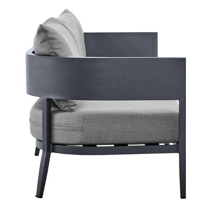 Menorca - 4 Piece Outdoor Dark Gray Aluminum & Fabric Outdoor Conversation Set