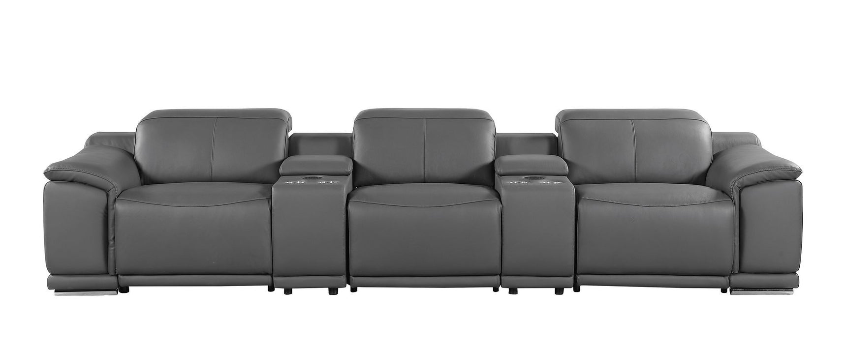 9762 - 5-Piece Modular Power Reclining Sofa And Loveseat Set With 3 Power Recliners In