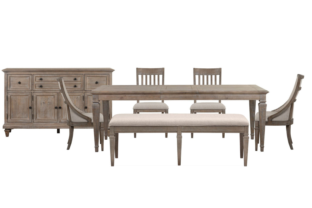 Lancaster - 7 Piece Extendable Rectangular Dining Table Set