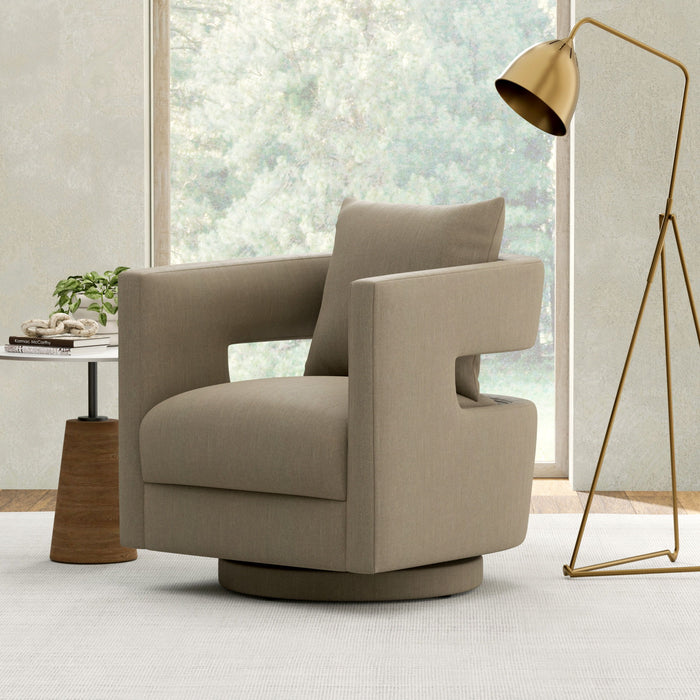 Jude - Swivel Chair - Dark Khaki