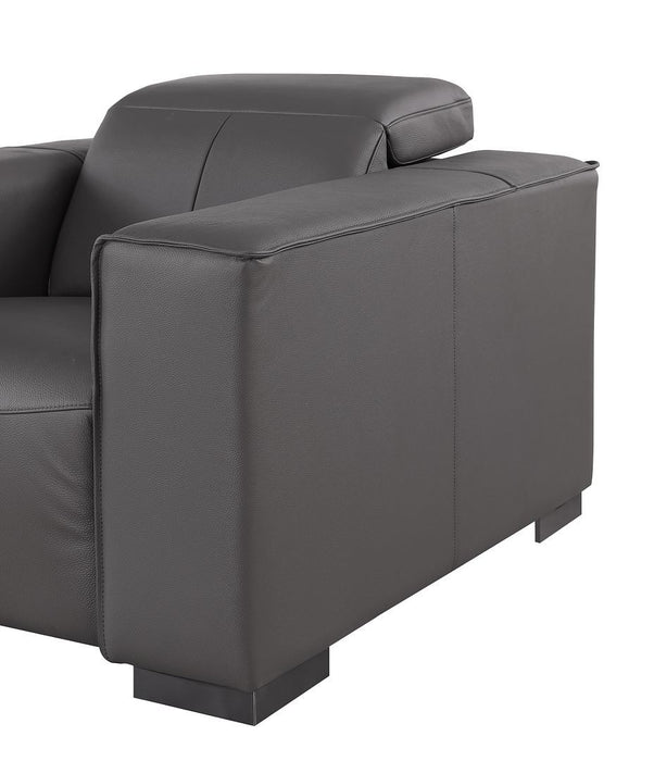 1208 - Leather Reclining Set (Sofa, Loveseat & Chair With 5 Power Recliners)