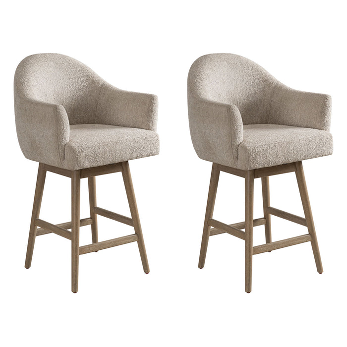 Jaxon - Solid Wood Upholstered 26" Counter Height Swivel Barstool