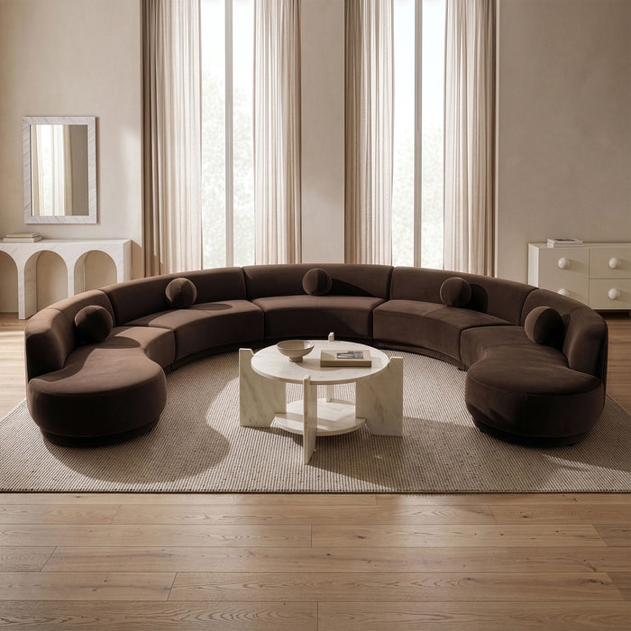 Avra - 192" Velvet Performance Fabric Upholstered Sectional