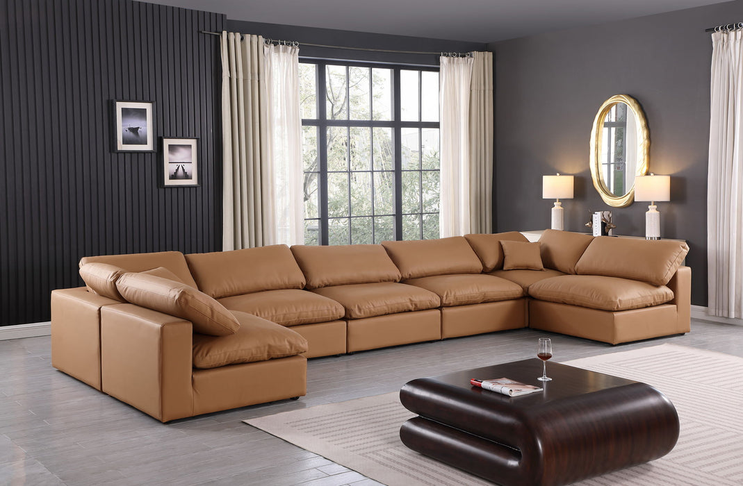 Comfy - 7 Piece Faux Leather Modular Armless Sectional