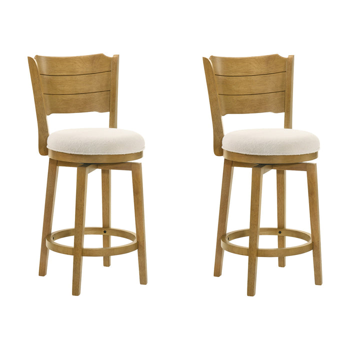 Winsley - Coastal Modern Swivel Wood Counter Height Kitchen Bar Stool