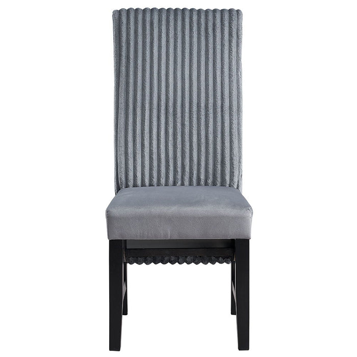 Kini - Side Chair (Set of 2) - Gray Corduroy & Black