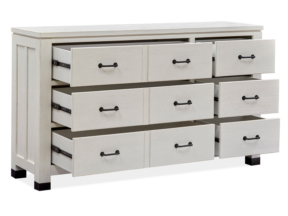 Harper Springs - Drawer Dresser With Shaped Mirror - Silo White