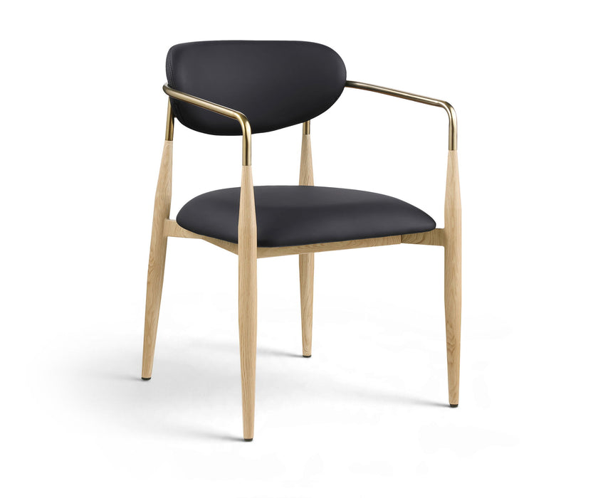 Ronda - Vegan Leather Upholstered Dining Arm Chair - Natural Legs