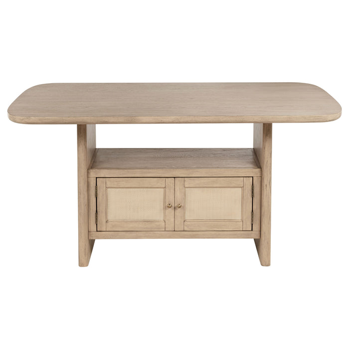 Kailani - Cane Counter Height Storage Dining Table - Beige Oak