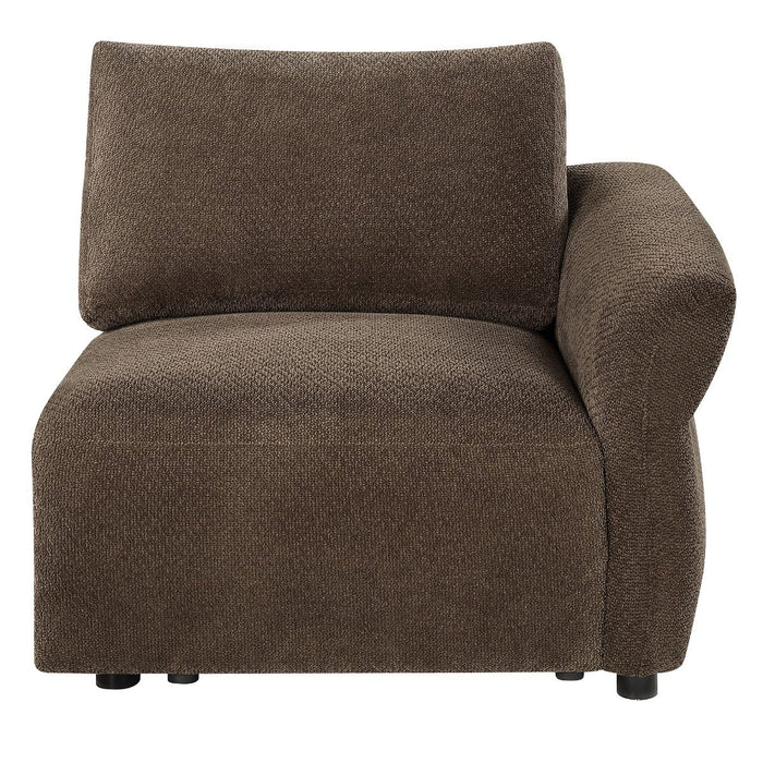 Theodore - Modular Right Facing Arm Chair - Brown Chenille