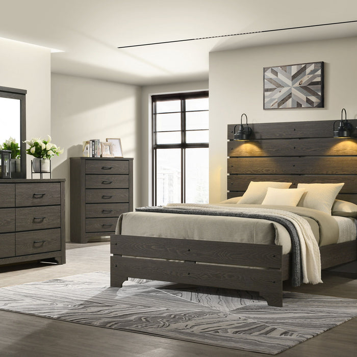 Thompson - Queen Bed - Stone Brown