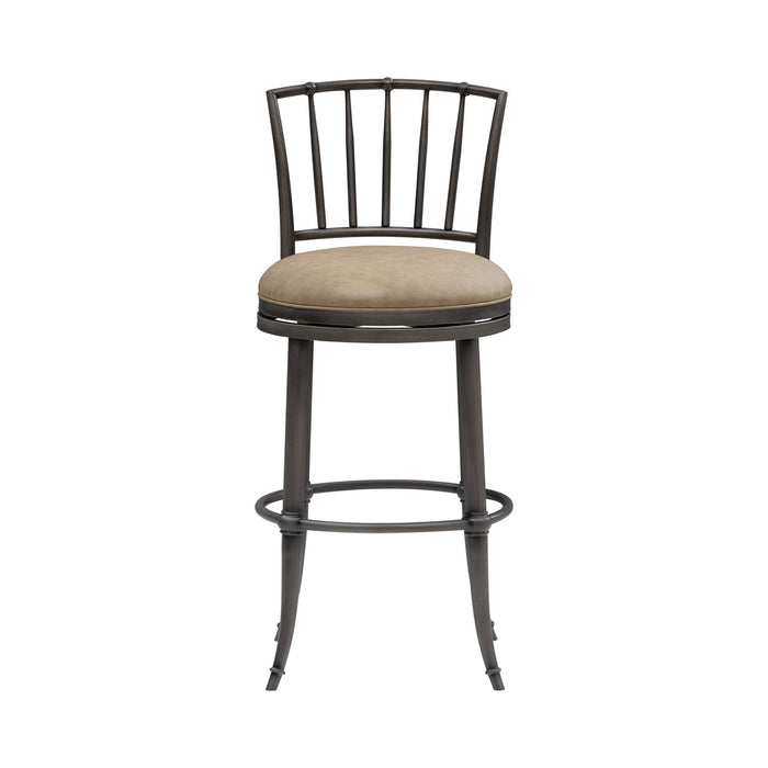 Vince - Commercial Grade Steel Frame Faux Leather Upholstered Swivel Bar Height Barstool