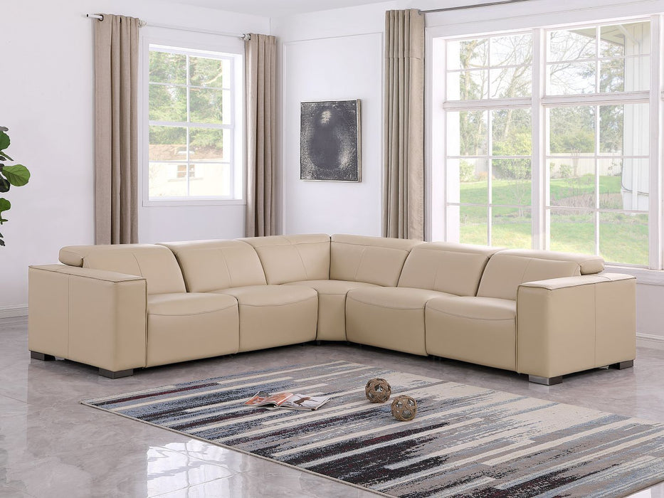 1208 - Leather Reclining Set (Sofa & Loveseat With 4 Power Recliners)
