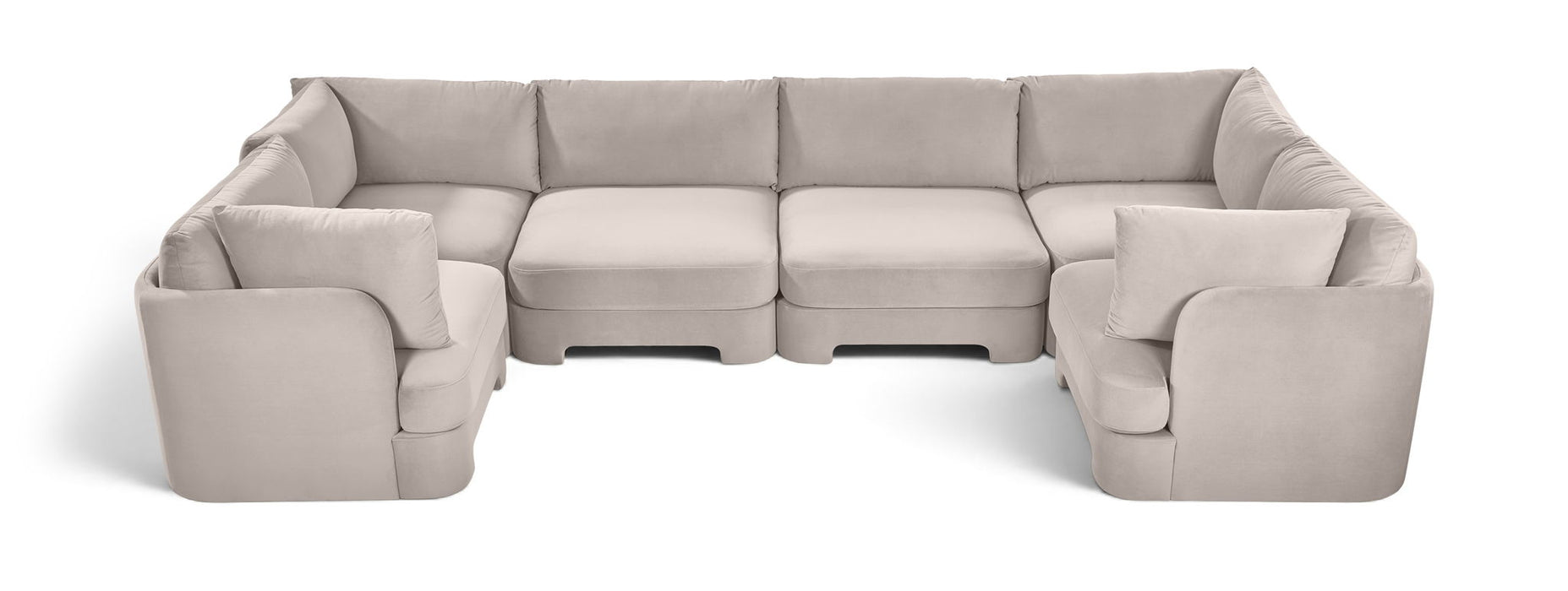 Hammond - Velvet Performance Fabric Upholstered 6 Piece U-Shaped Sectional