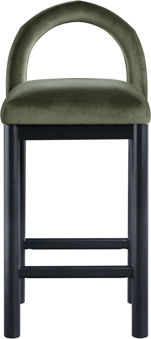 Conrad - Velvet Counter Stool With Black Legs