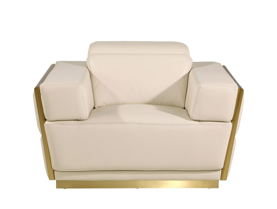 1111 - Leather Chair - Beige