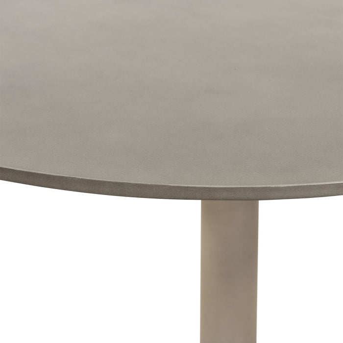 Pippa - Metal Tulip Round Dining Table - Medium Gray Concrete