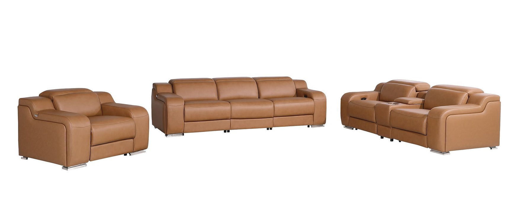 1116 - 7-Piece Modular Power Reclining Sofa, Loveseat & Chair Set In With 5 Power Recliners & Power Headrests