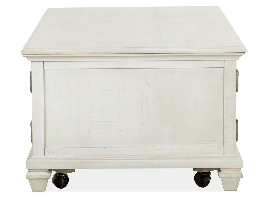 Newport - Lift Top Storage Cocktail Table (With Casters) - Alabaster