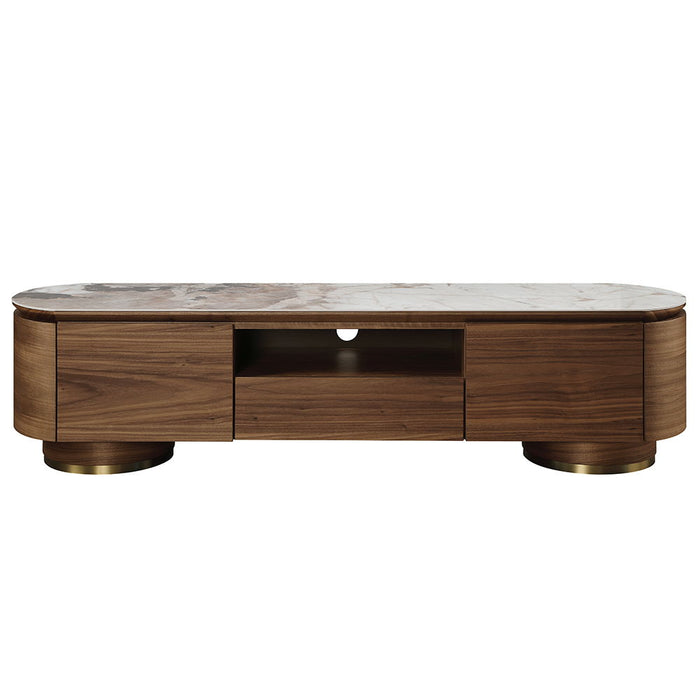 Willene - TV Stand With Ceramic Top - Ceramic Top & Walnut