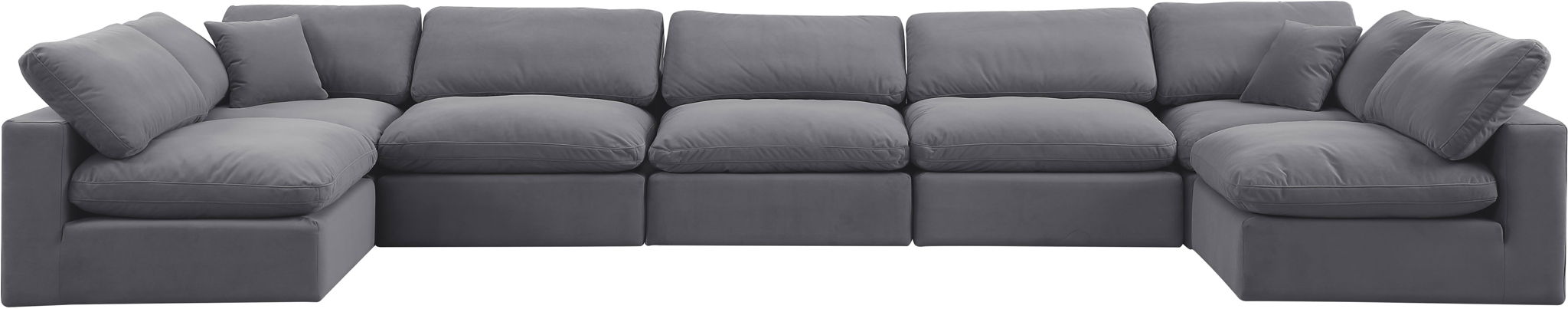 Comfy - 7 Piece Velvet Modular Armless Sectional