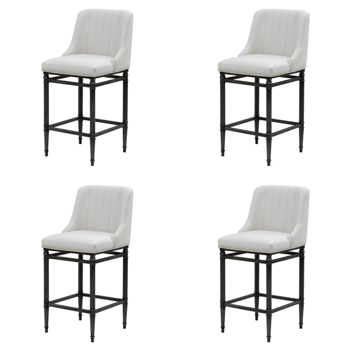 Marvin - Steel Frame Faux Leather Upholstered Bar Height Barstool