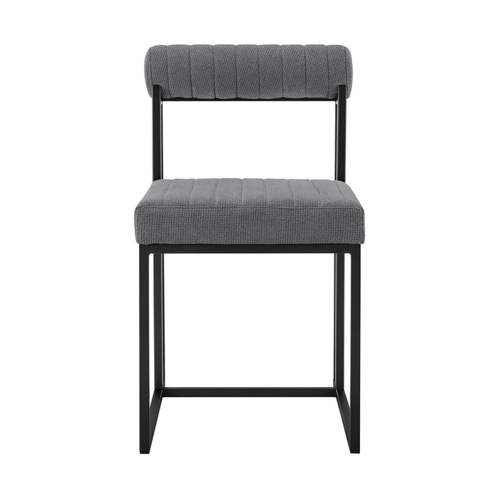Anastasia - Dining Chair (Set of 2) - Matte Black / Anchor Gray