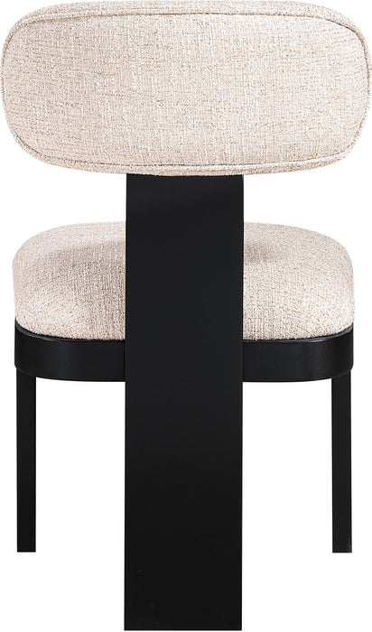 Timbra - Linen Textured Fabric Upholstered Dining Chair (Set of 2) - Black Base