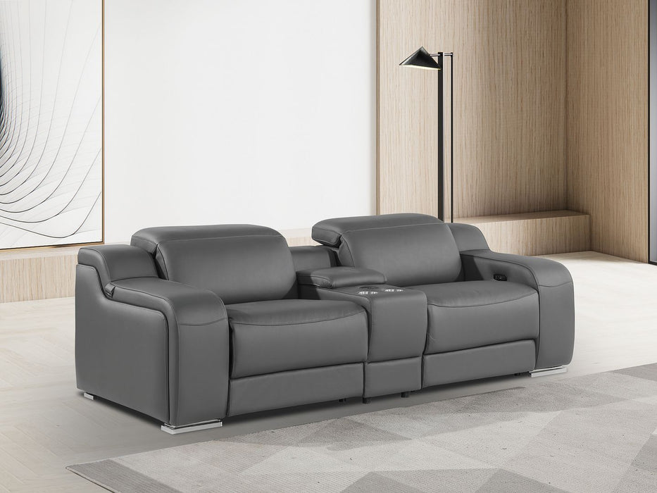 1116 - 3-Piece Modular Power Reclining Console Loveseat In With 2 Power Recliners & Power Headrests