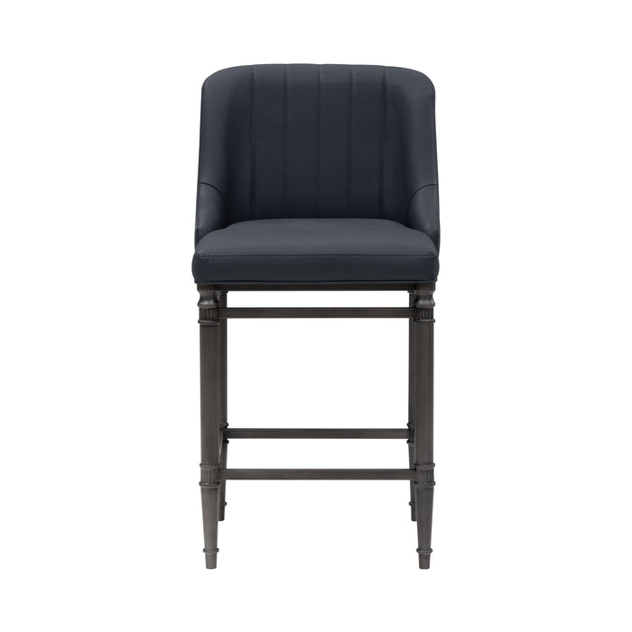 Marvin - Steel Frame Faux Leather Upholstered Counter Height Barstool