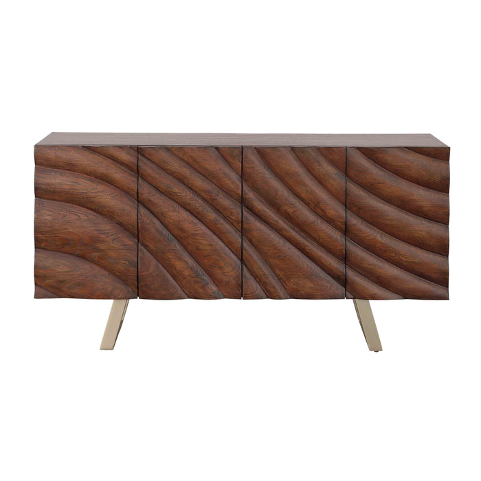 Mojave - Four Door Credenza - Brown / Champagne