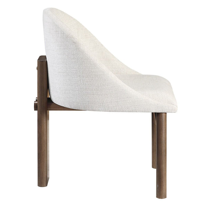 Ouida - Side Chair (Set of 2) - Beige Linen & Brown