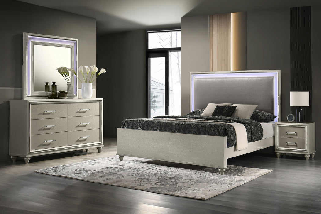 Lumina - 6/6 Eastern KIng 4 Piece Bedroom Set (Bed, Dresser, Mirror, Nightstand) - Gray