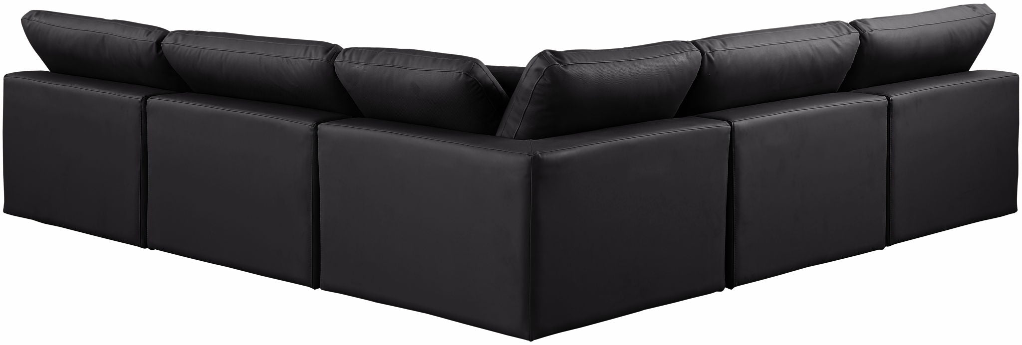 Comfy - 5 Piece Faux Leather Modular Corner Armless Sectional