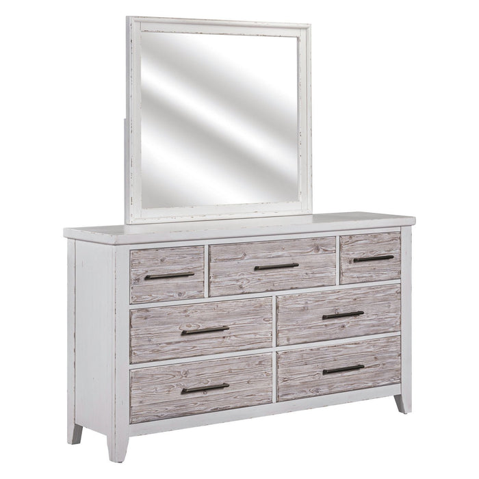 Backroads - Dresser & Mirror - White
