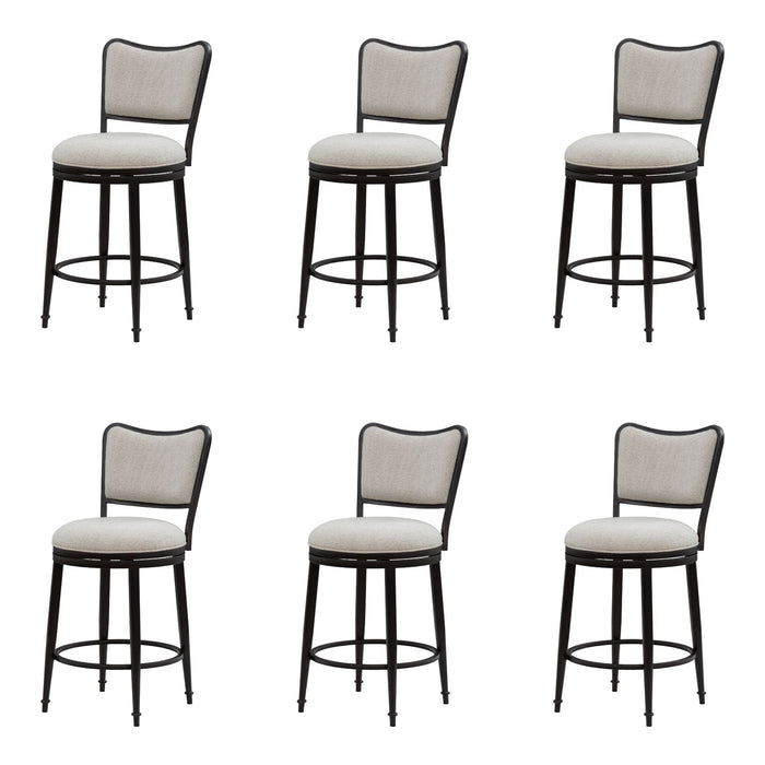 Baxter - Steel Frame Fabric Upholstered Swivel Counter Height Barstool