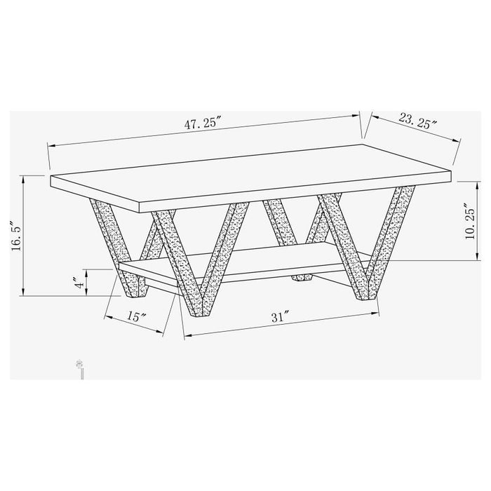 Stevens - Engineered Wood Coffee Table Antique - Gray And Black