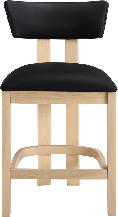 Lavrin - Vegan Leather Counter Stool (Set of 2) - Natural Base